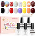 JODSONE Poke Gel Nail Polish Set - 8 Colors DIY Nail Art Kit with Base & Top Coat