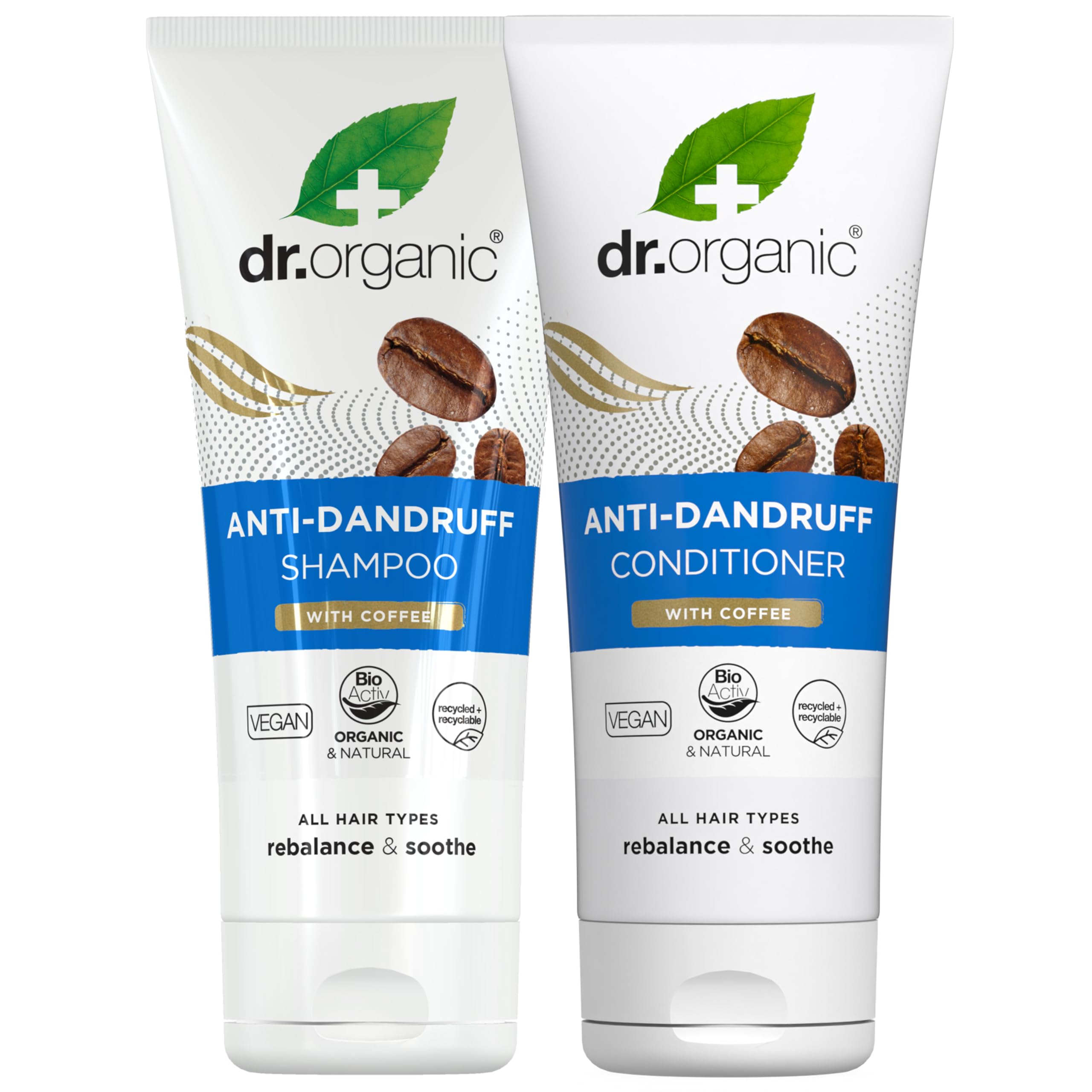 Dr Organic Coffee Anti-Dandruff Shampoo & Conditioner Set | 2 x 265ml