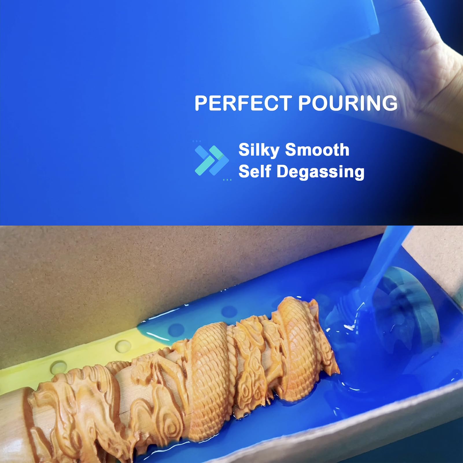 BBDINO Silicone Mold Making Kit | 30A Liquid Rubber 1 Gallon | Sapphire Blue