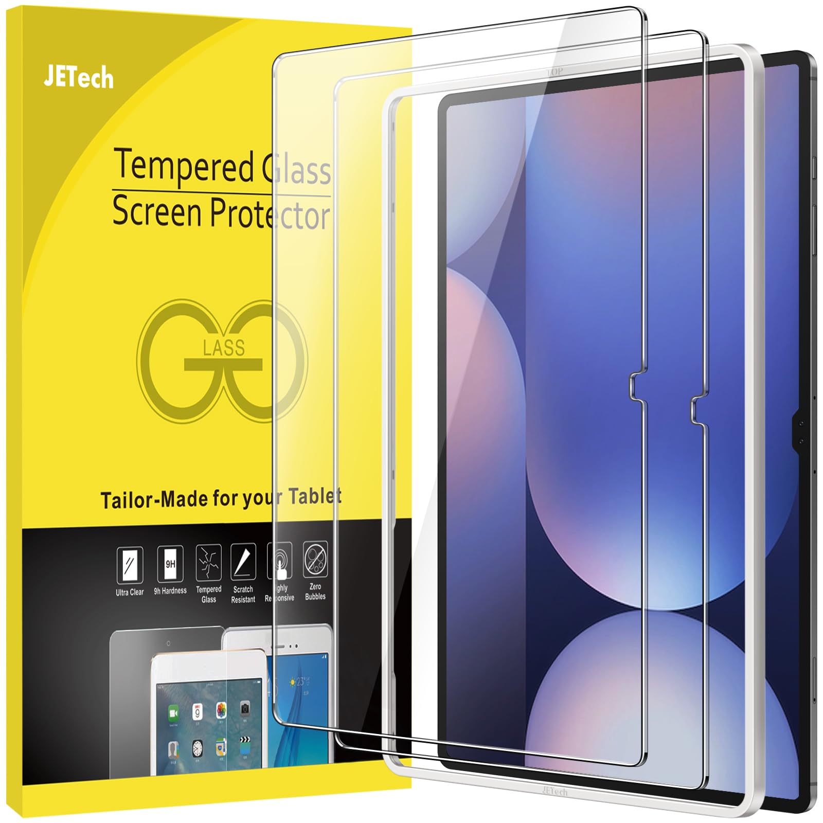 JETech Screen Protector for Samsung Galaxy Tab S10/S9 Ultra - 2-Pack Glass