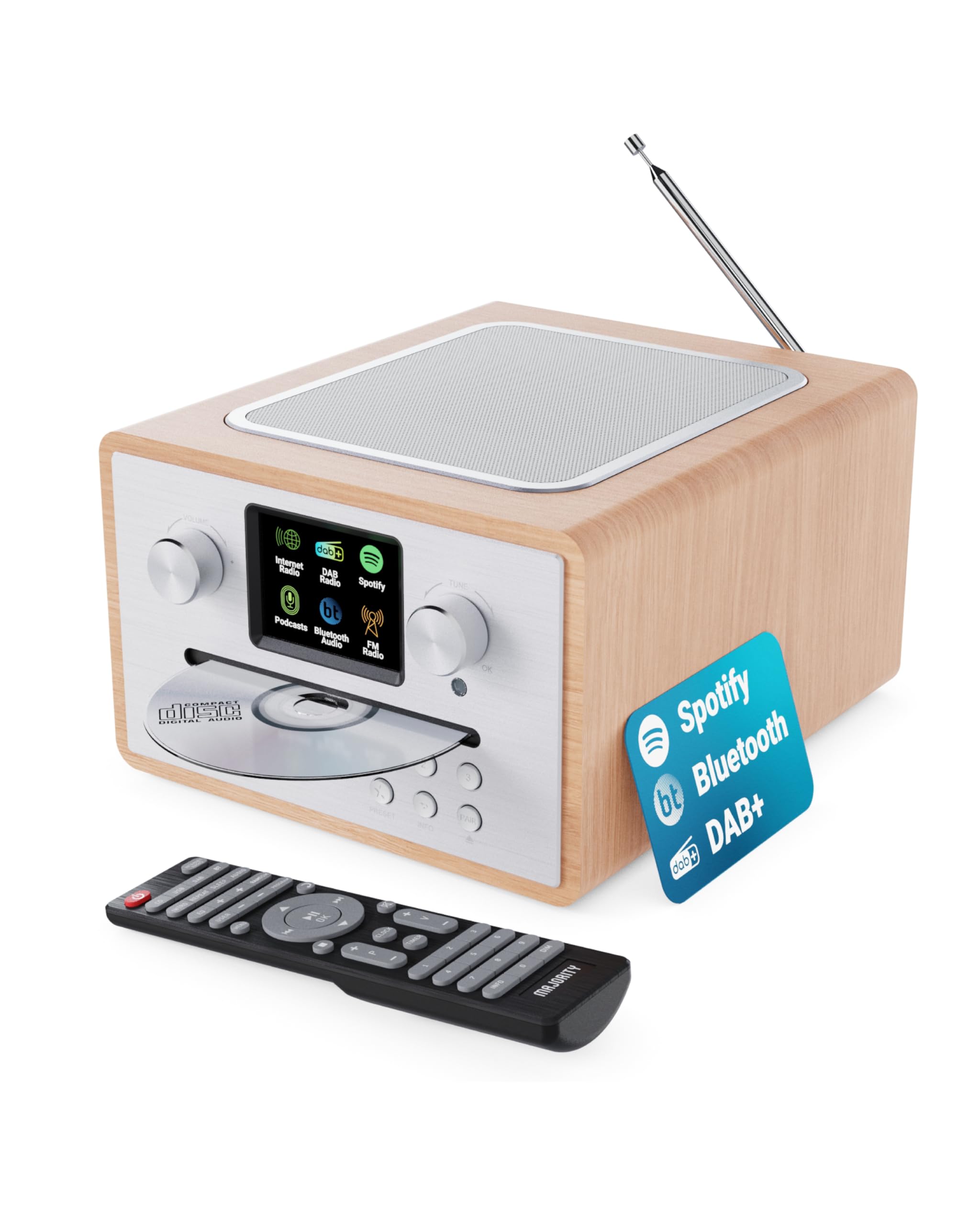 Majority Homerton Internet Radio CD Player & DAB+ | Spotify & Bluetooth