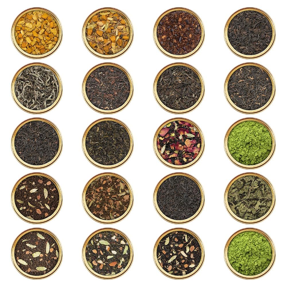 VAHDAM World Top 20 Tea Sampler – Assorted Loose Leaf Tea Gift Set