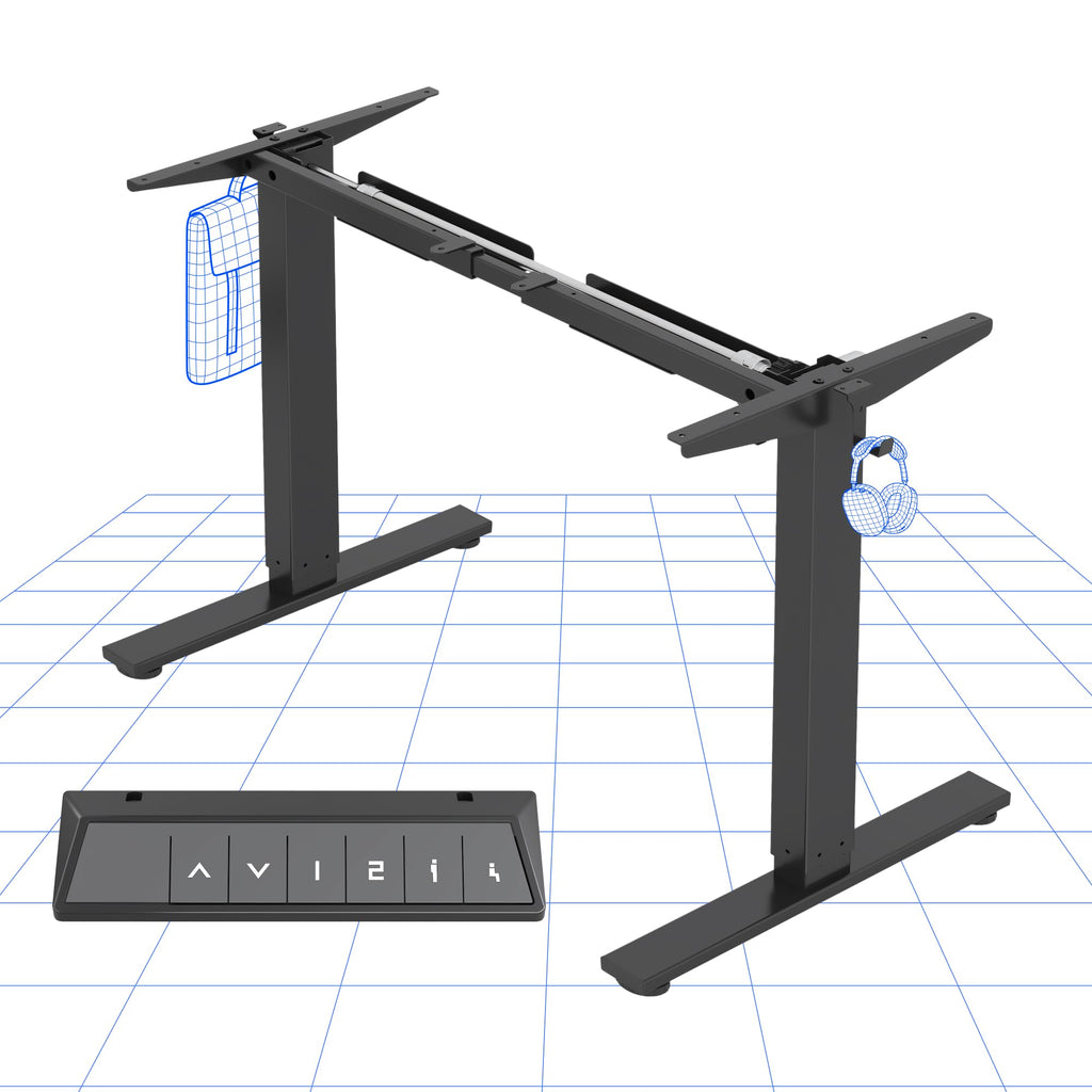 FLEXISPOT Height Adjustable Electric Standing Desk Frame Ergonomic Sit-stand Workstation with Memory Smart Panel EN12 Stage | Black - image 1