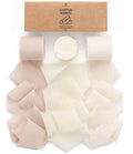 Vitalizart Chiffon Ribbon 3 Rolls | 1.5" x 21 Yd Handmade Fringe Silk