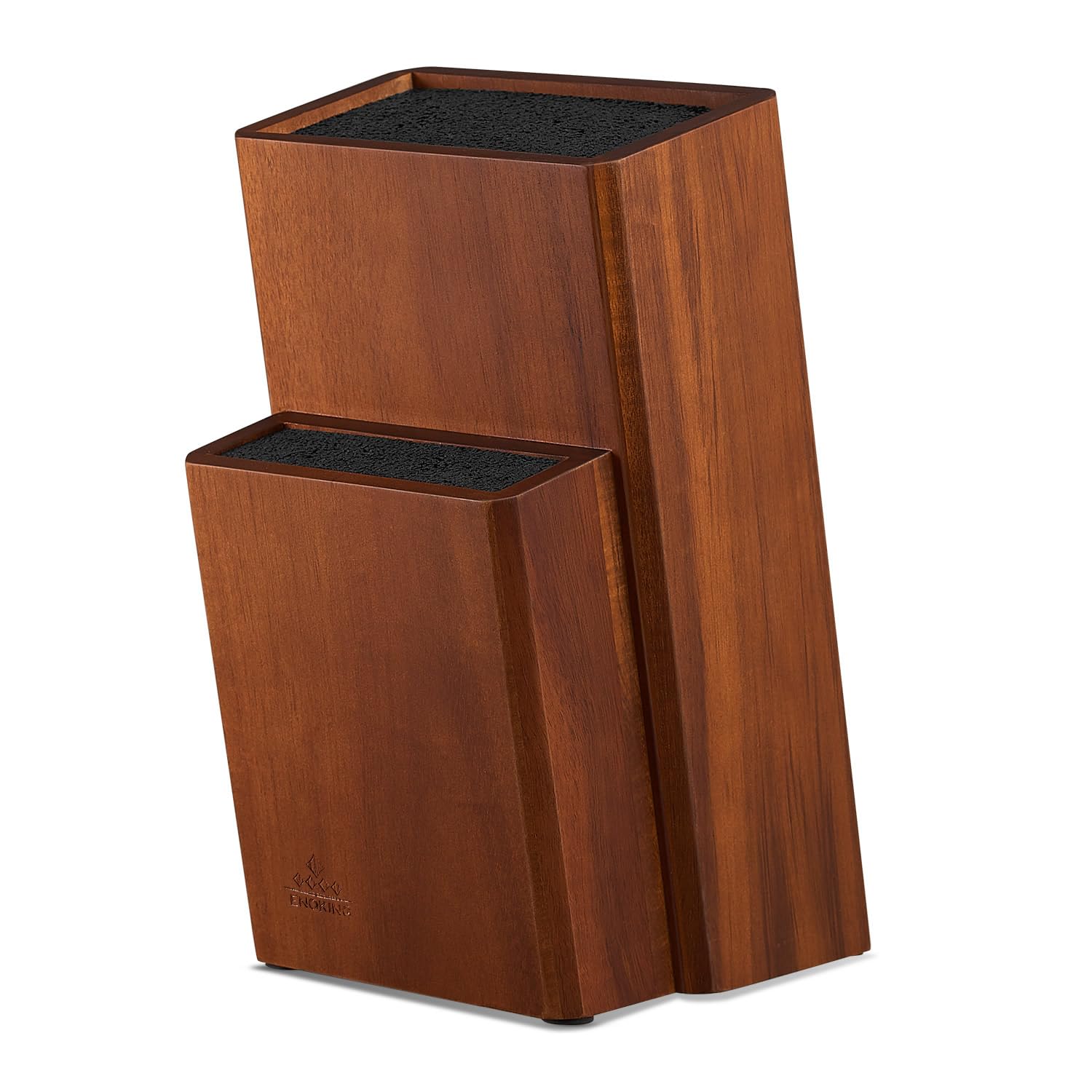 ENOKING Universal Knife Block | Acacia Wood Holder with Removable Bristles