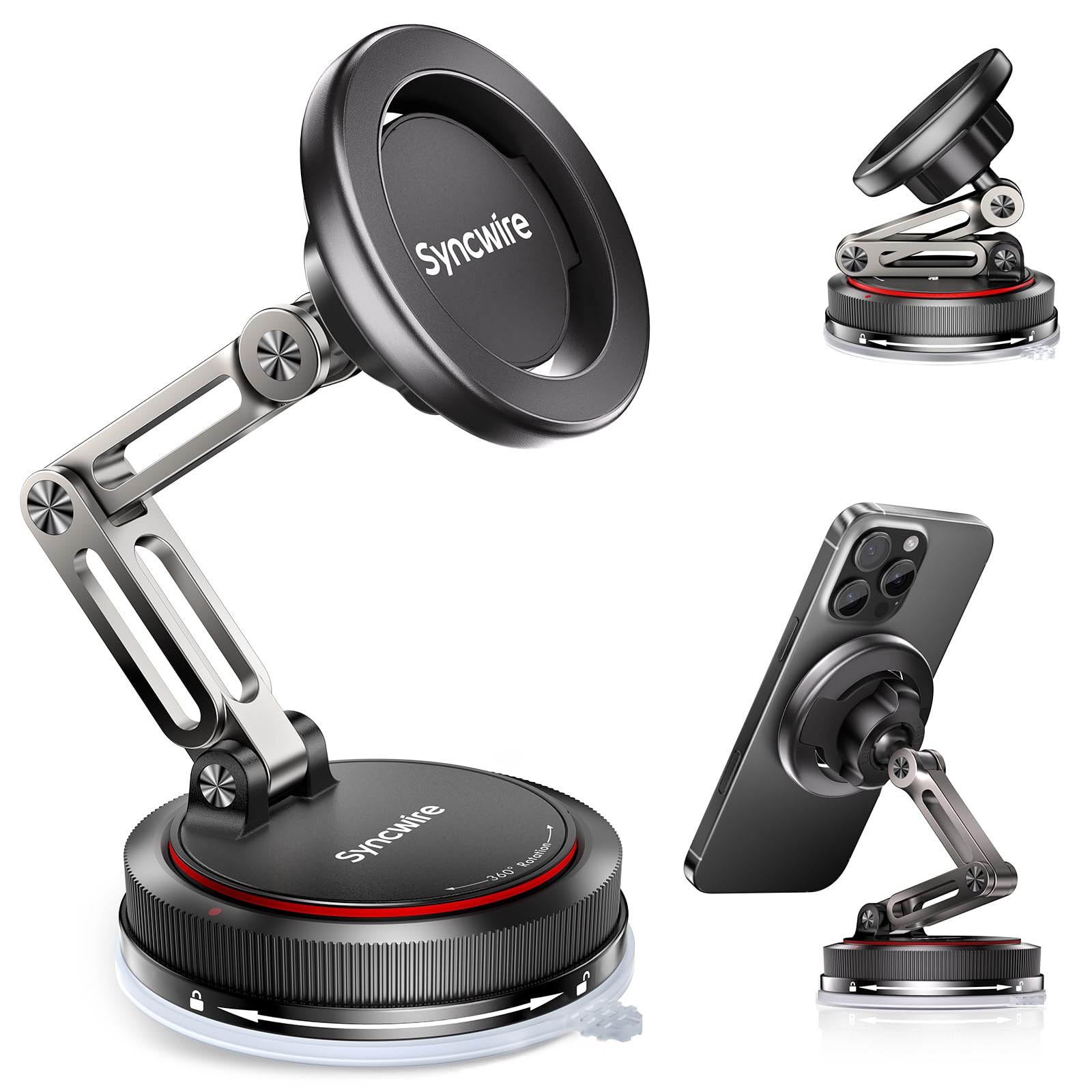SYNCWIRE MagSafe Car Mount – Magnetic Dashboard & Windscreen Holder