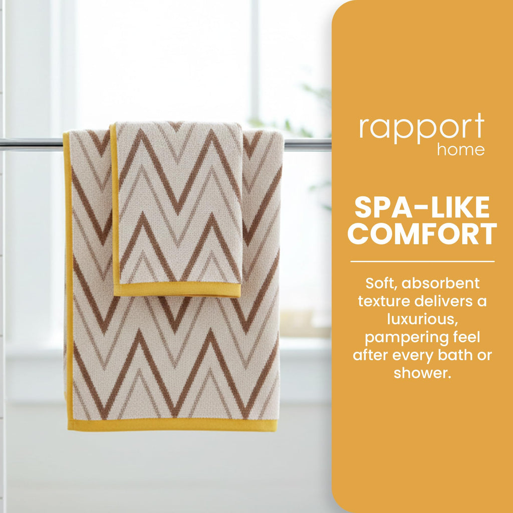 Rapport Home Helix Face Towels 2 Pack | Natural | 30x30cm | Luxurious 500GSM 100% Cotton | Oeko-Tex Certified Soft & Absorbent - image 5
