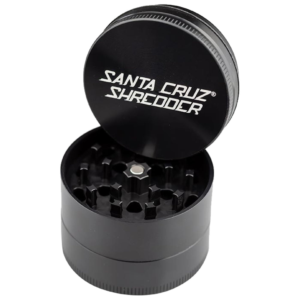 Santa Cruz Shredder 3-Piece Herb Grinder – Medium 2.125" Aluminum Black