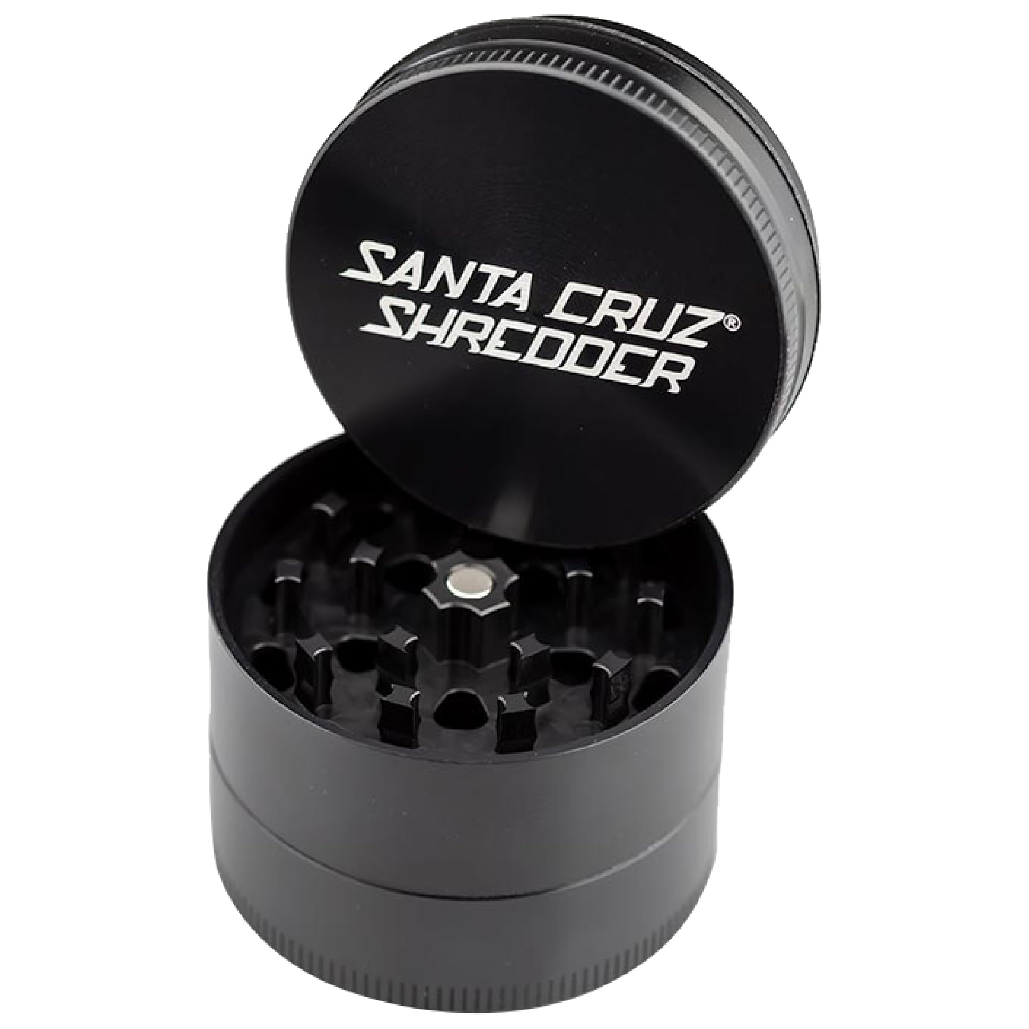 Santa Cruz Shredder 3-Piece Herb Grinder – Medium 2.125" Aluminum Black