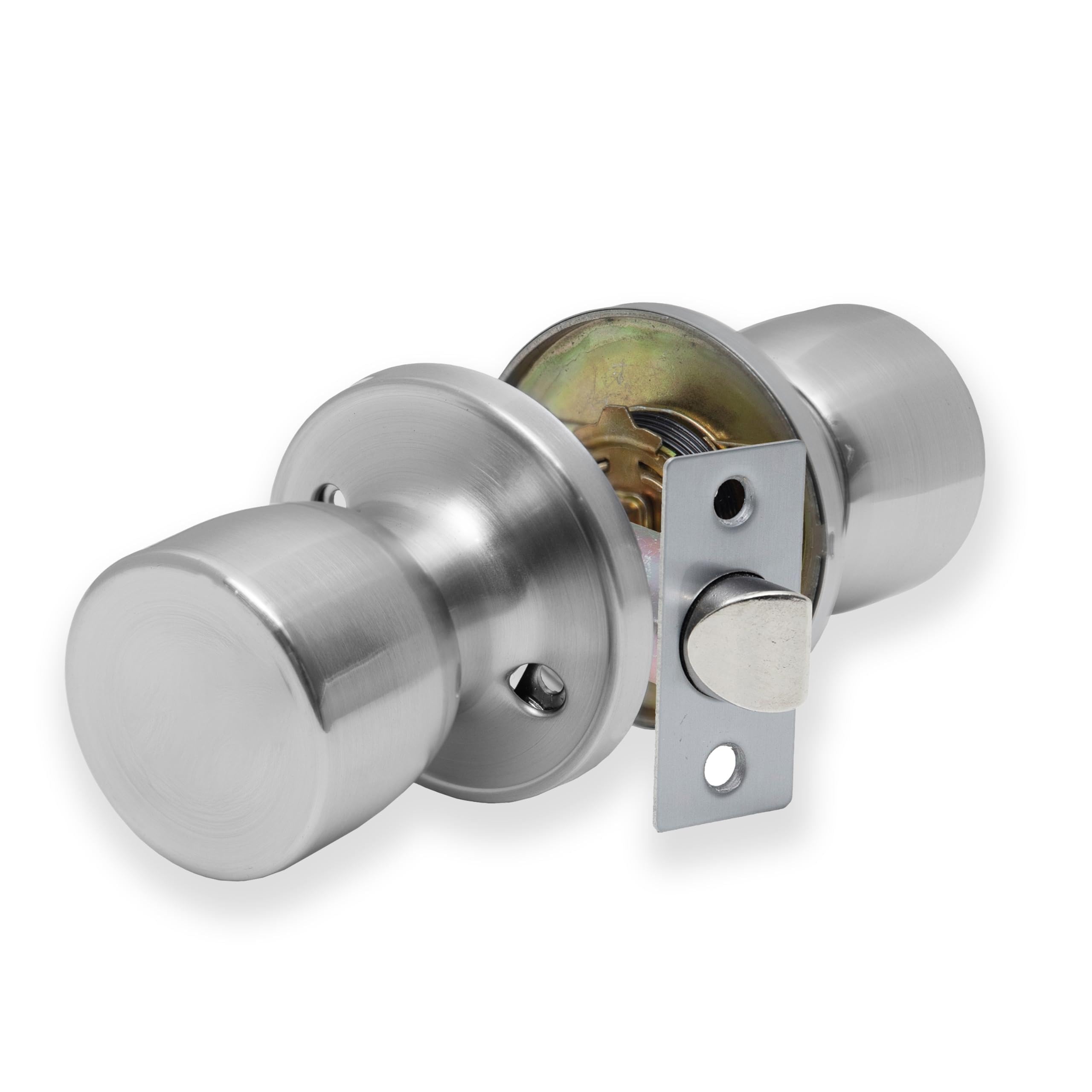 XFORT Tulip Passage Door Knob Set - Satin Chrome for Internal Wood Doors