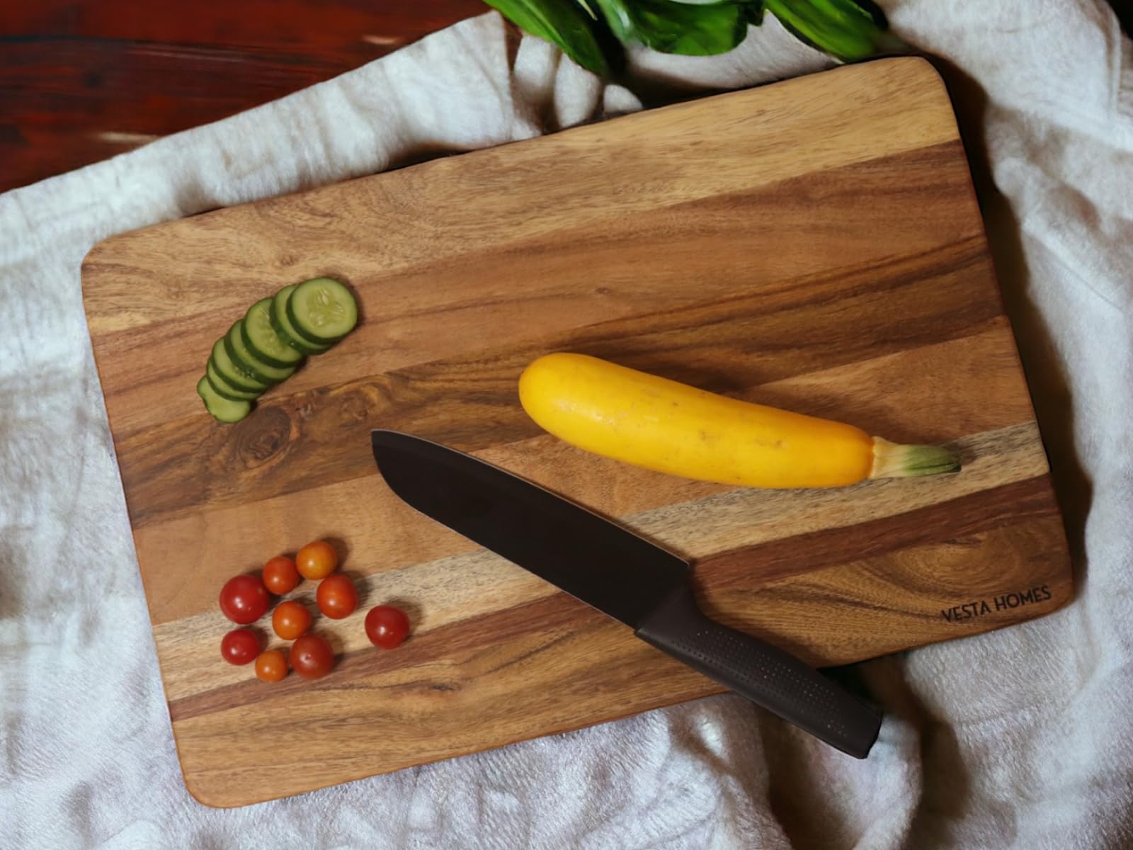 Vesta Homes Extra Large Acacia Wood Cutting Board | 18x12 Serving Block