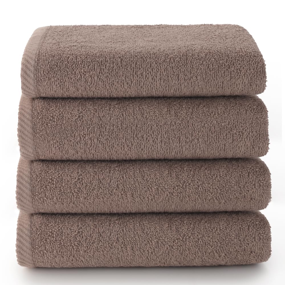 100% Cotton Hand Towel Set - Pack of 4 Soft Bath Towels