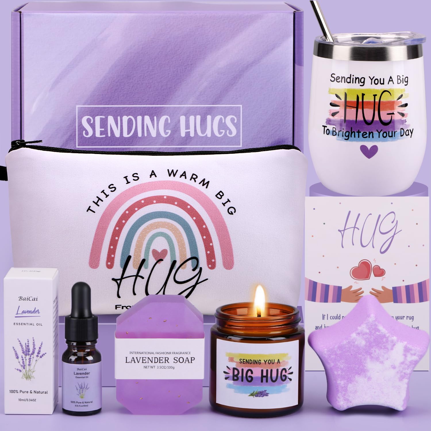 Lavender Spa Gift Set – Natural Self Care Pamper Hamper for Women