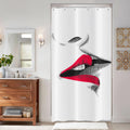 Jolof Store Narrow Shower Curtain – Modern Red Lip Art Waterproof Polyester