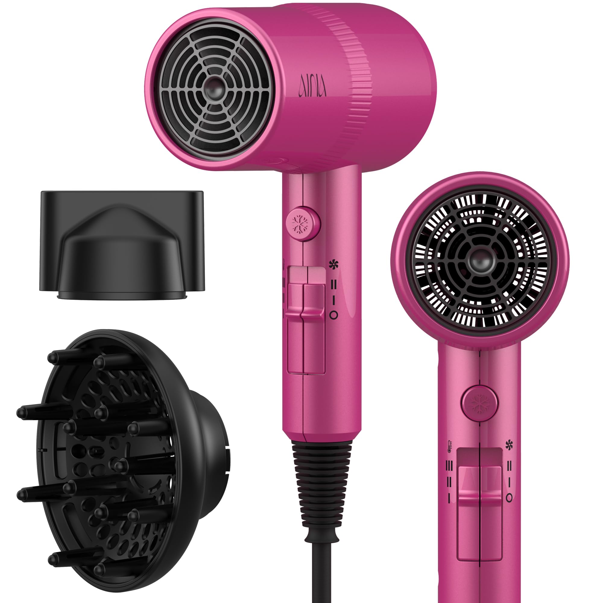 AINA Ionic Hair Dryer with Diffuser | Ceramic Fast Drying Blow Dryer