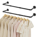 YheenLf 2-Pack Wall Mounted Clothes Rail – 100cm Industrial Garment Rack