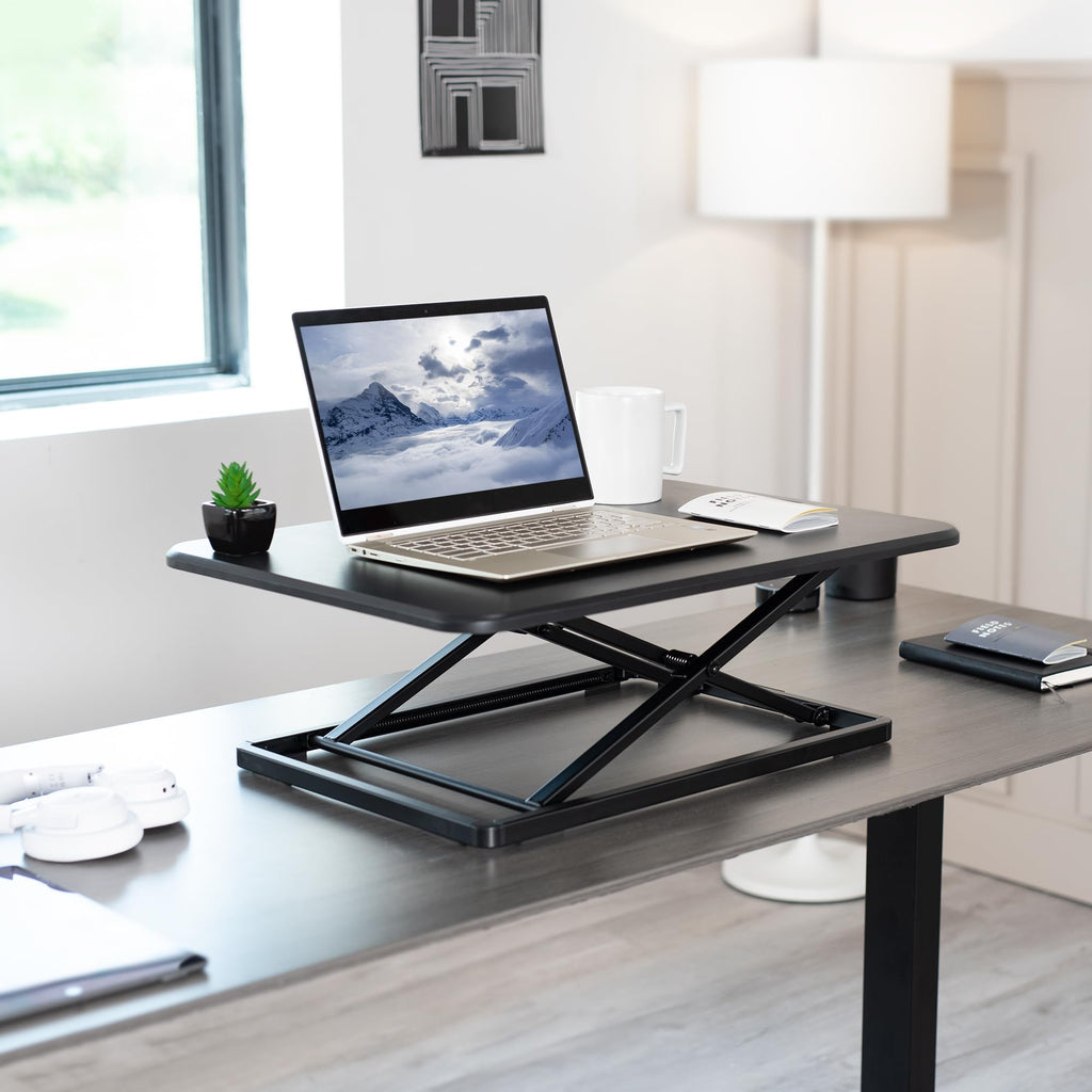 VIVO Standing Desk Riser | Ultra-Slim Height Adjustable Desk Converter