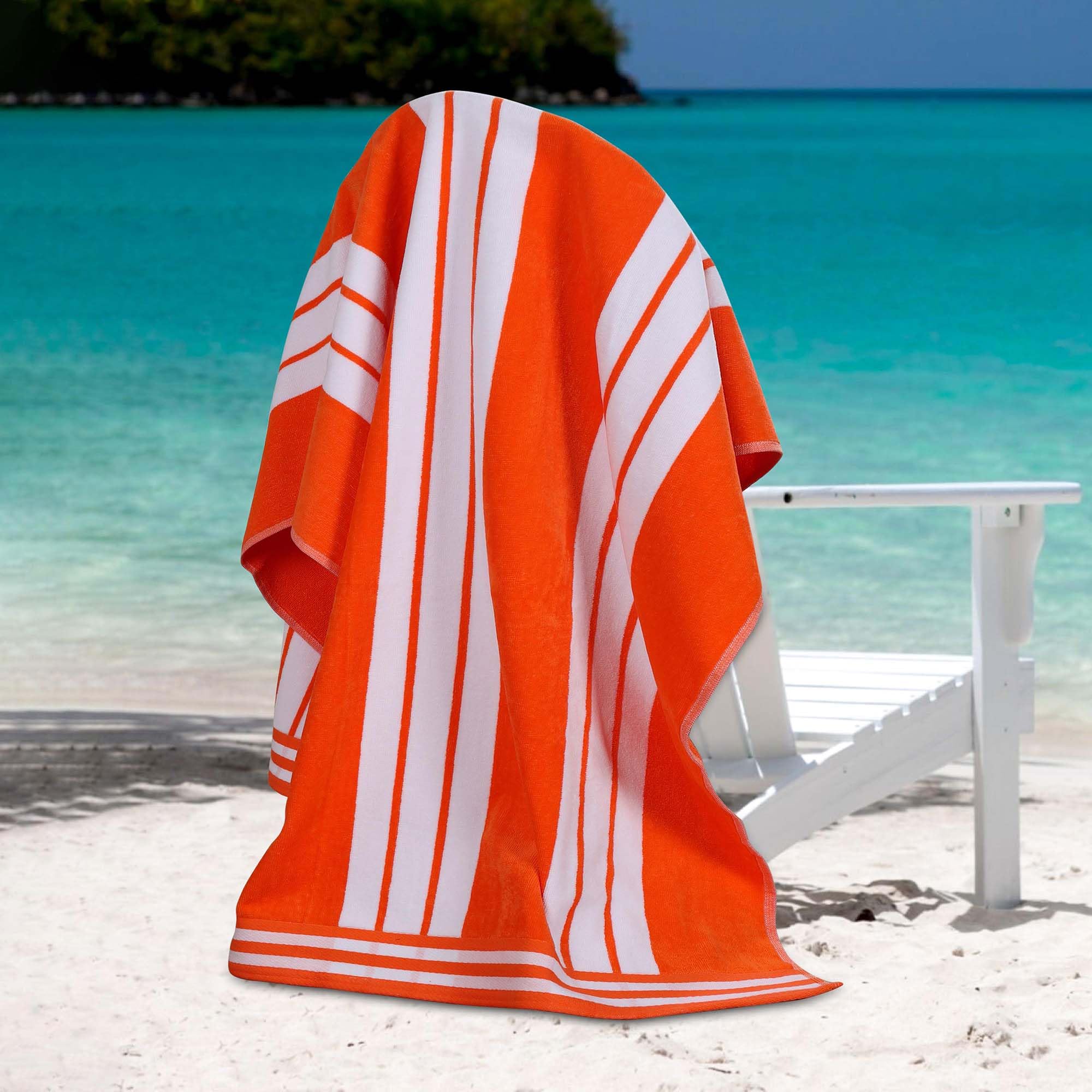 Superior Cotton Cabana Striped Beach Towel – Oversized Quick Dry