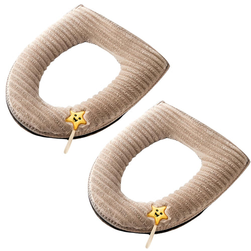 Jolof Store 2-Piece Washable Soft Toilet Seat Cover Pads with Handle