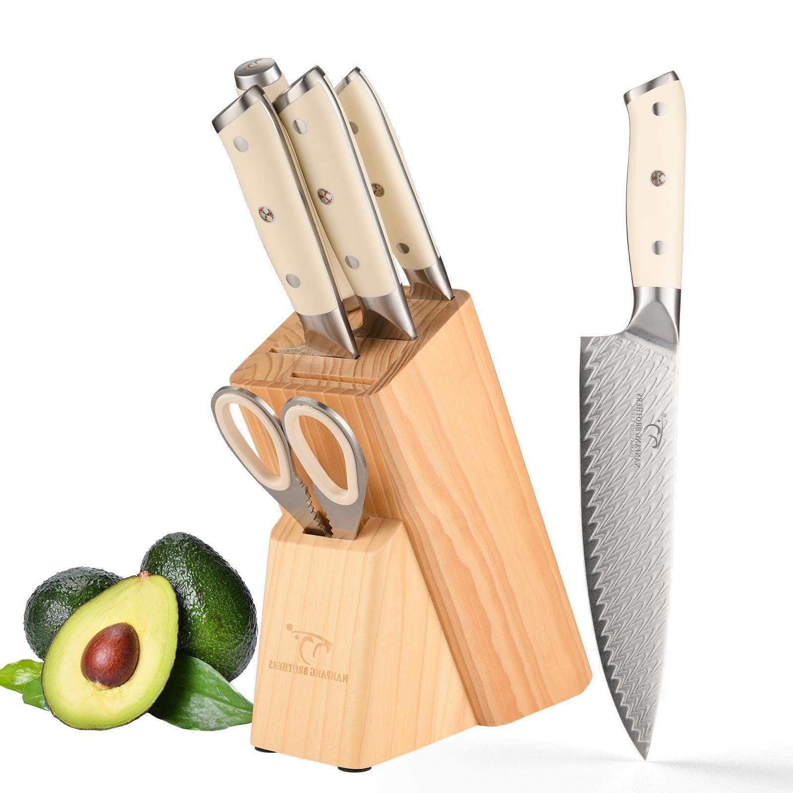 Nanfang Brothers 6-Piece Damascus Kitchen Knife Set with VG10 Steel