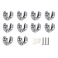 LIKERAINY Stainless Steel Closet Rod Sockets | 25mm U-Shaped Flange (10 Pack)