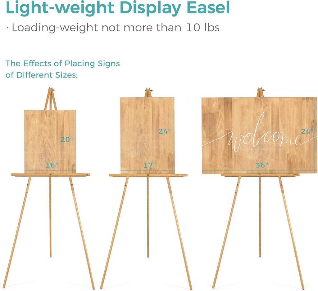 VISWIN 160cm Wooden Tripod Easel Stand for Wedding Signs & Painting