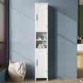 MYBEILEYI Tall Bathroom Storage Cabinet with Light | Slim MDF Floor Organizer