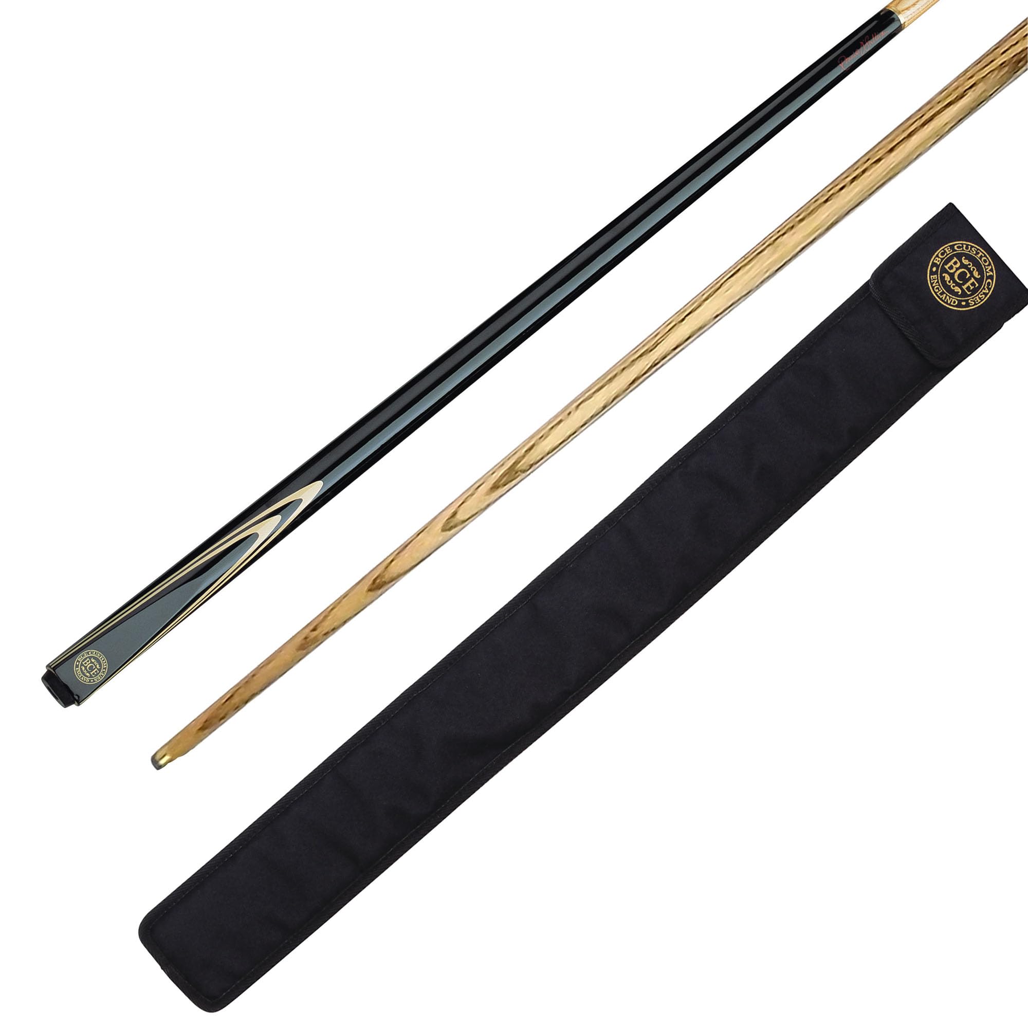 BCE FF200 2-Piece Ash Snooker Cue - 57 Inch Pool Cue with Soft Case