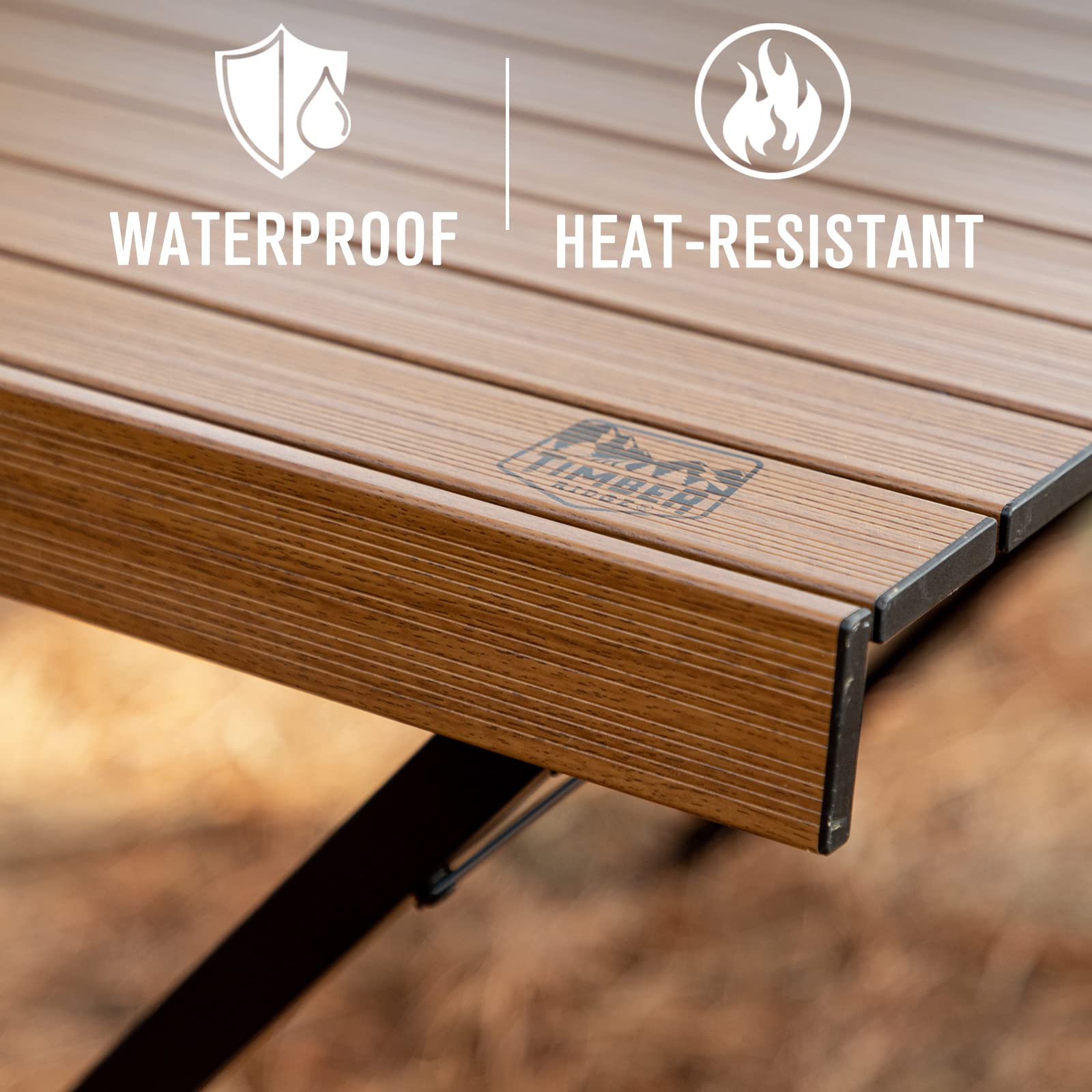 Timber Ridge Folding Camping Table – Aluminum 4-6 Person Portable Table