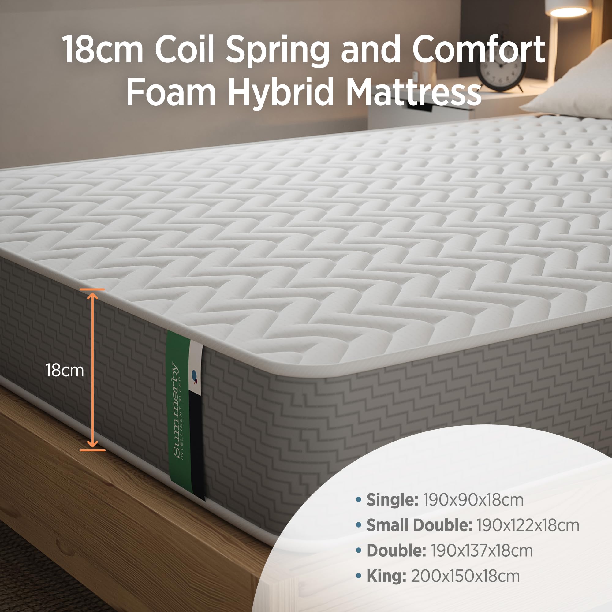 Summerby Sleep Small Double Hybrid Mattress | Orthopaedic Foam & Coil