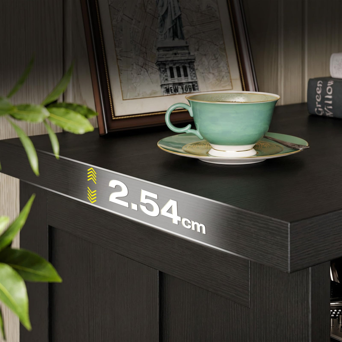 Coleshome Black TV Unit, TV Stand Cabinet with Sockets, USB and LED - image 4