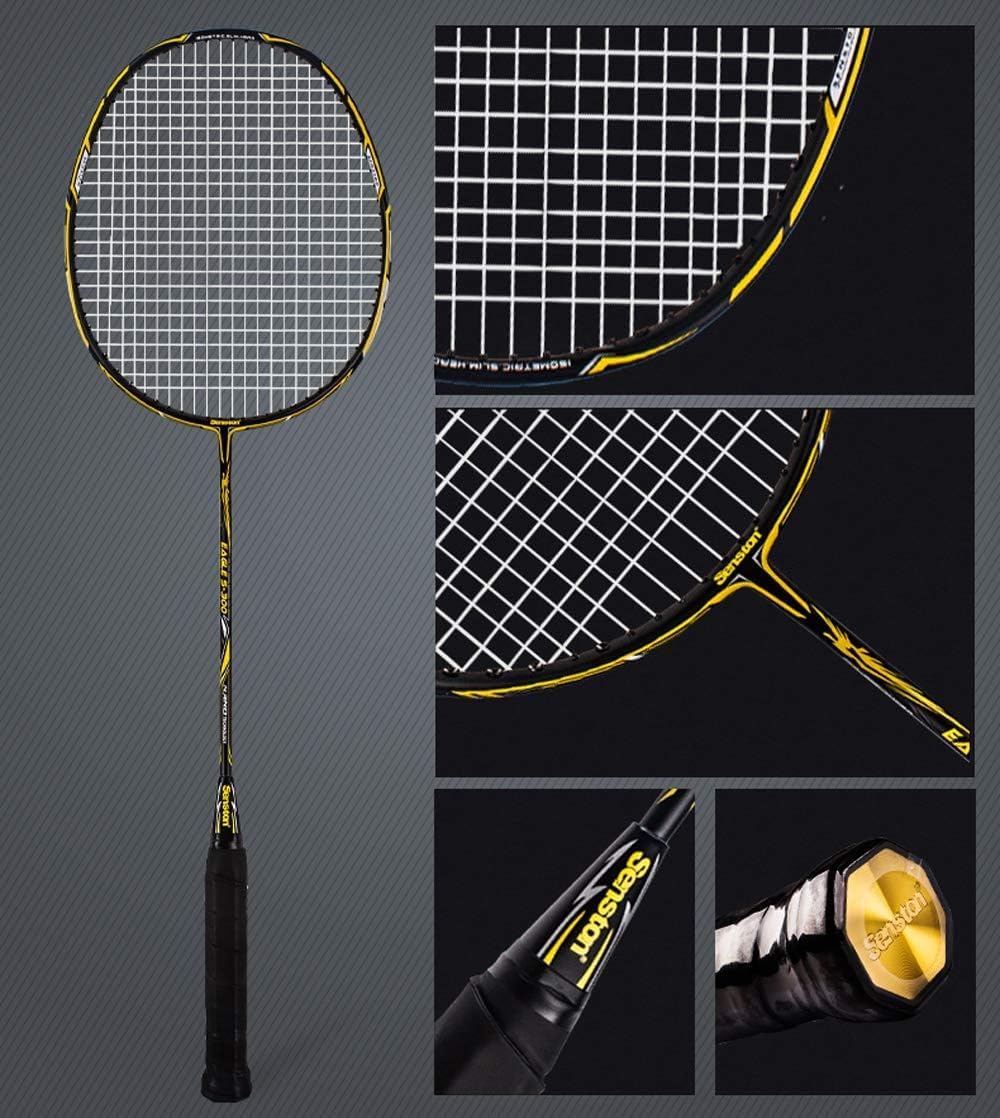 Senston 2 Pack Full-Carbon Badminton Racket Set with Carry Case