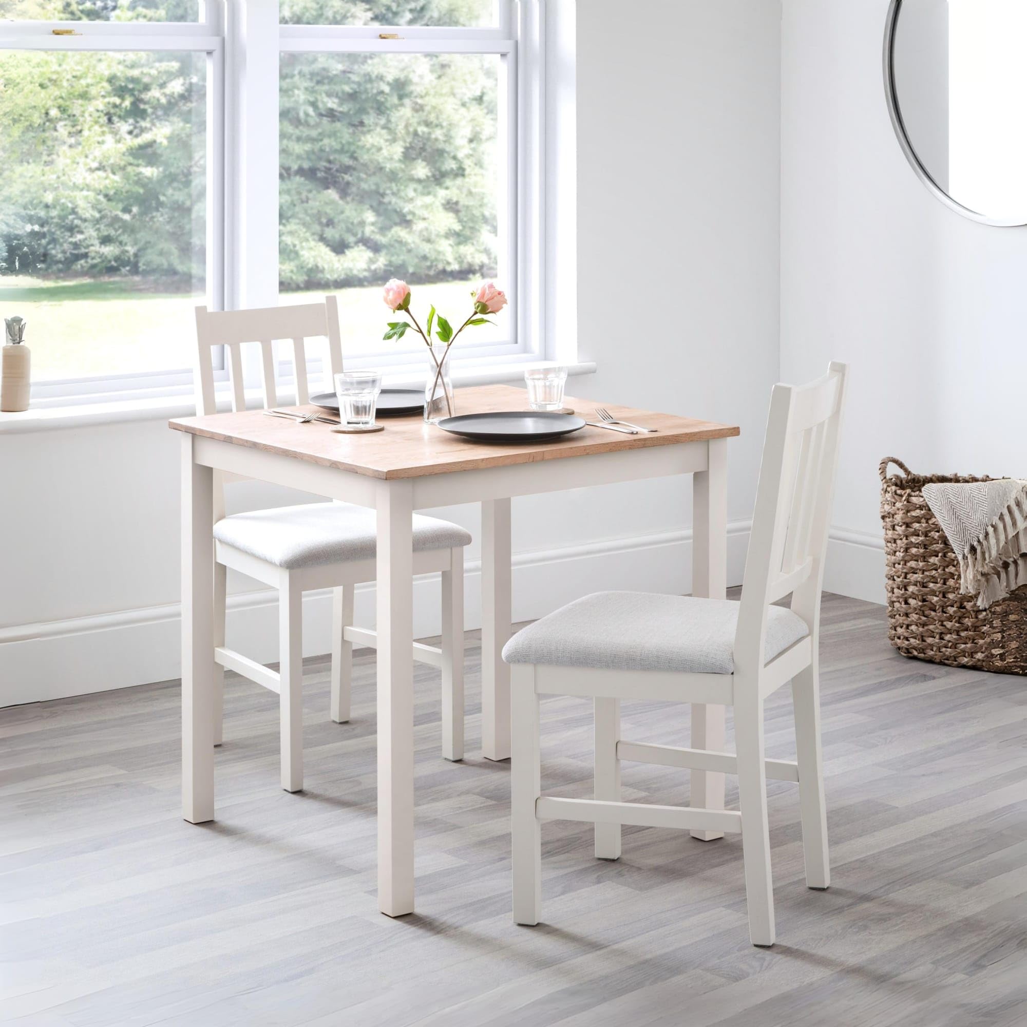 Julian Bowen Coxmoor Solid Oak Dining Chairs - Set of 2 - Ivory