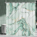 Lerores Mint Green Marble Shower Curtain – Anti-Mould Weighted Polyester