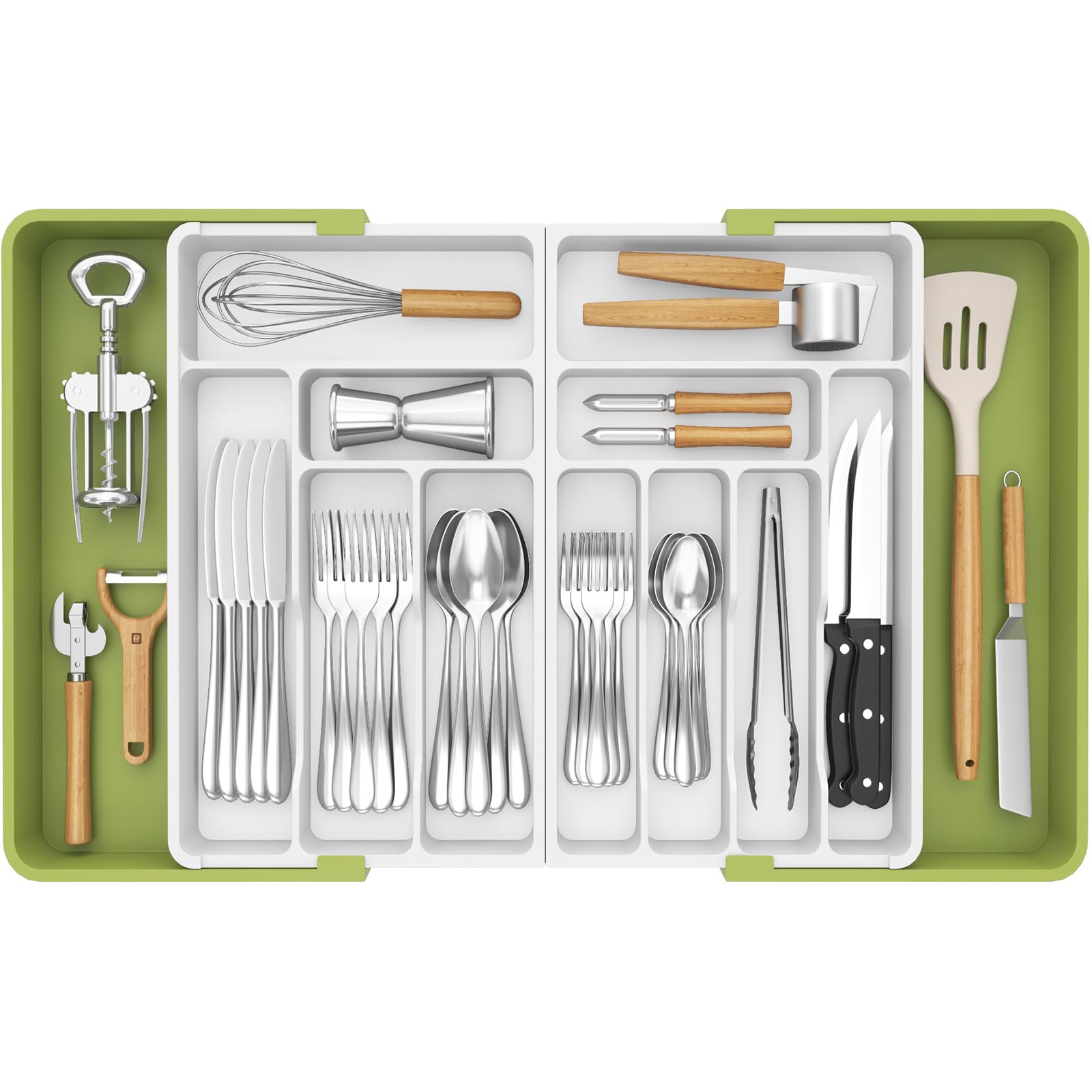 Lifewit Extra Large Cutlery Drawer Organiser | Expandable Utensil Tray