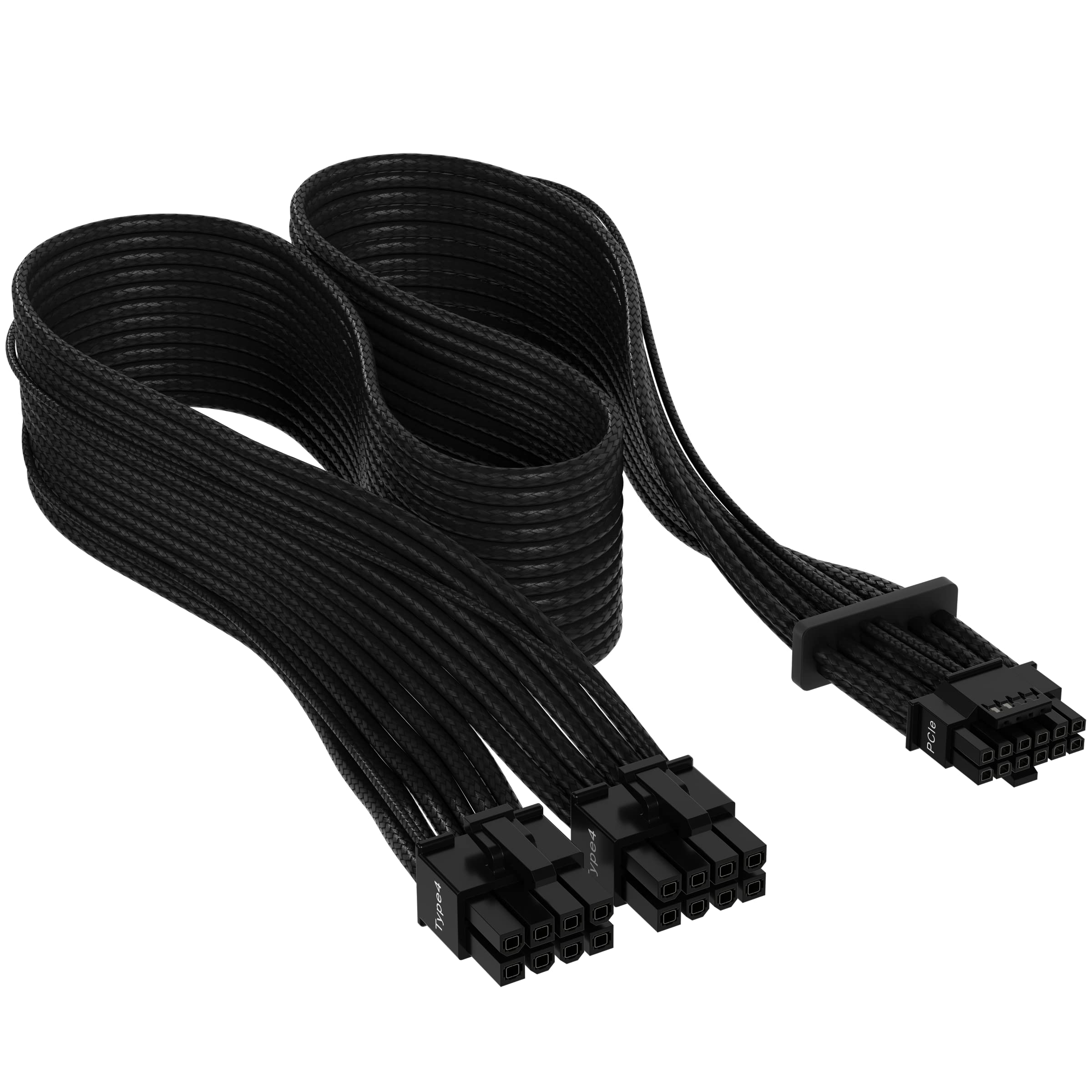 Corsair 600W PCIe 5.0 12VHPWR PSU Cable – Type-4 Dual 8-pin – Black