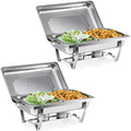 WILPREP 2-Pack Chafing Dish Buffet Set | 9L Stainless Steel Food Warmers