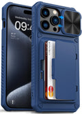 Vihibii iPhone 15 Pro Max Wallet Case with Card Holder & Lens Cover