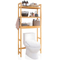 SMIBUY Bamboo Over-The-Toilet Storage Rack – 3-Tier Adjustable Shelf, Natural