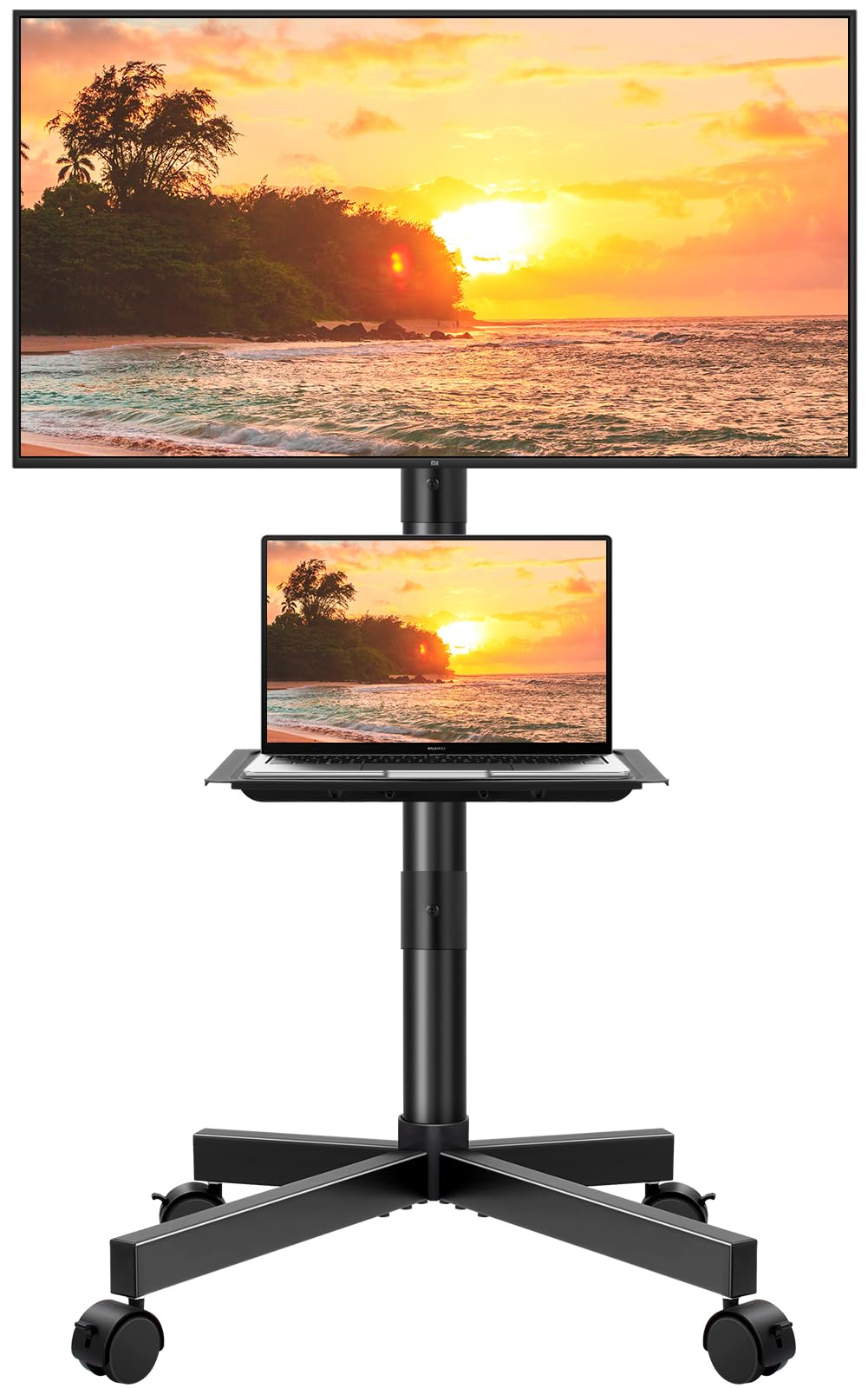KKTONER Mobile TV Cart - Rolling Floor Stand for 23-60 Inch TVs
