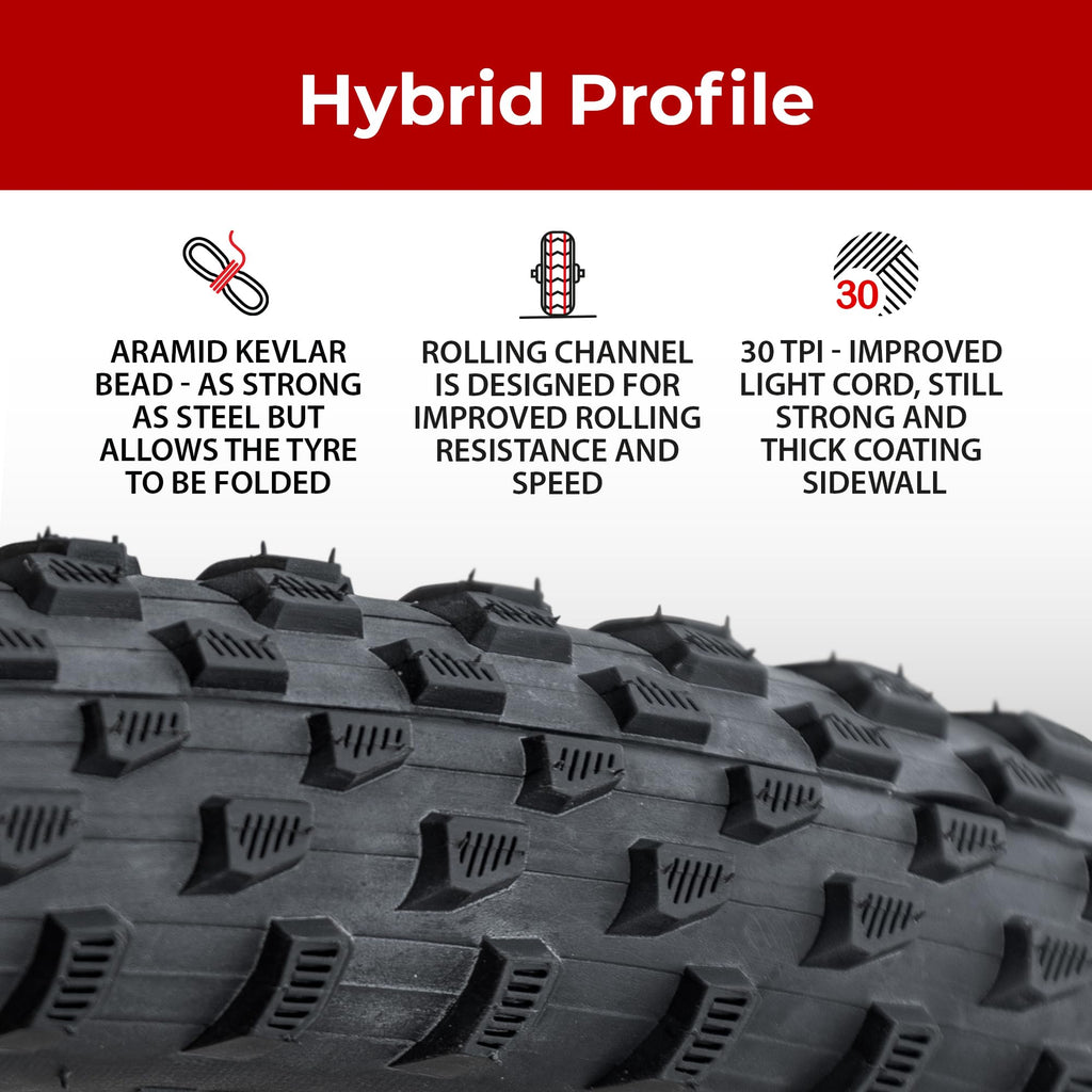 Fincci 29 x 2.1 MTB Tyres | Foldable Puncture Resistant Tires - Pair