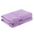 Go West Floral Jacquard Bath Towels – 500 GSM Combed Cotton, Lilac, 2 Pack