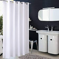 Homehold Hookless White Fabric Shower Curtain | Waterproof & Washable