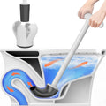 Toilet Plunger with Holder | Wall Mounted Dual Handle - White