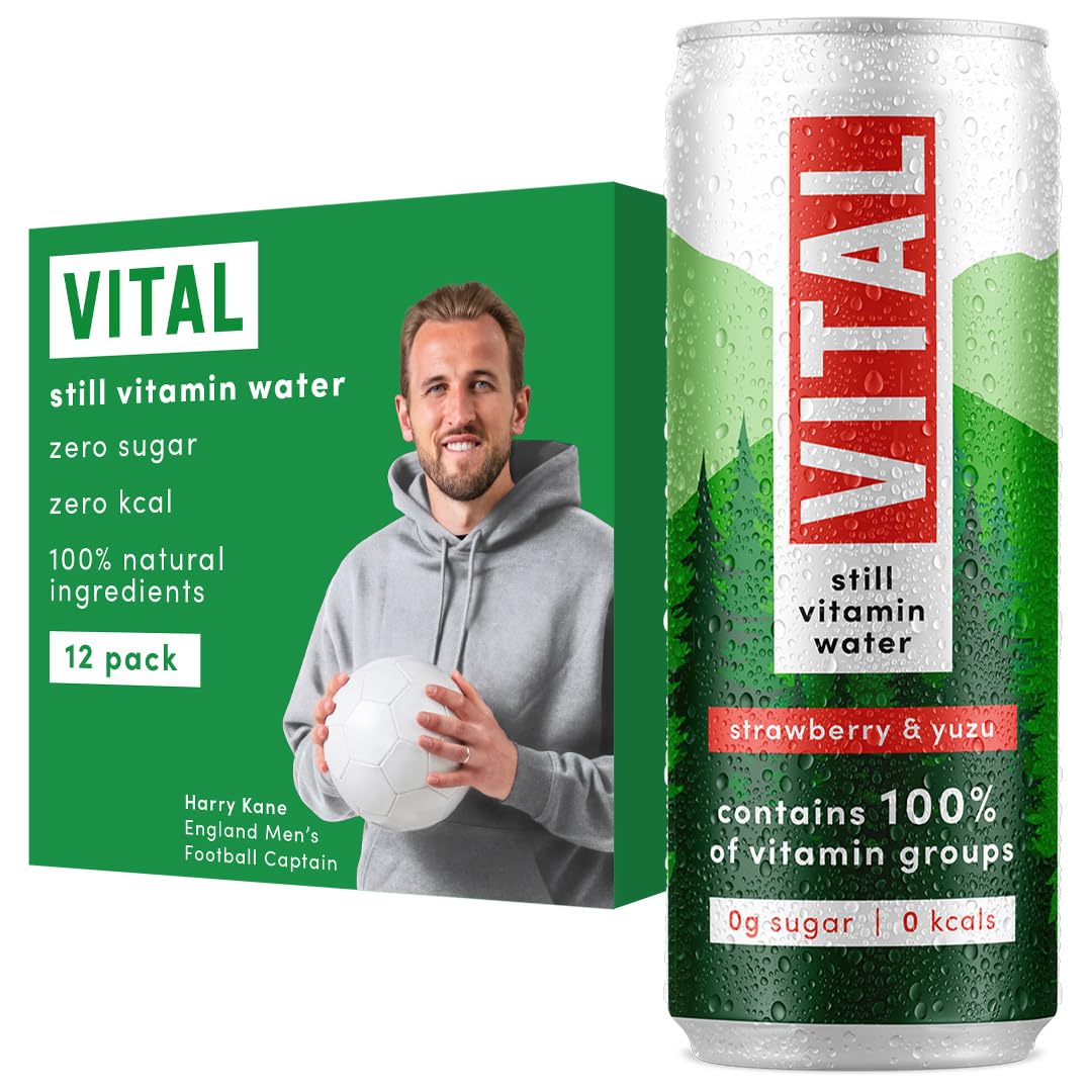 VITAL Vitamin Water - Strawberry & Yuzu Sugar-Free Drink (12 x 330ml)