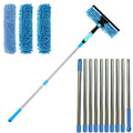 2-in-1 Window Squeegee Kit | 60" Extendable Pole & Swivel Head