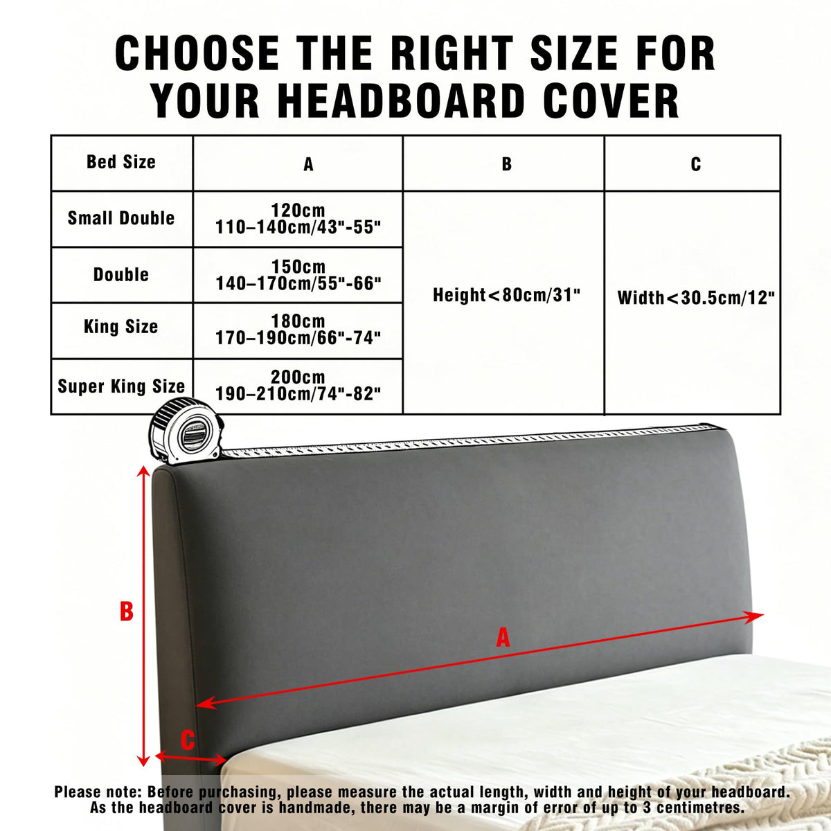 Sueving Stretch Headboard Cover, Bed Headboard Cover, Dustproof Headboard Wrap, All-Inclusive Bed Head Protector for Single/Double/King/Super King