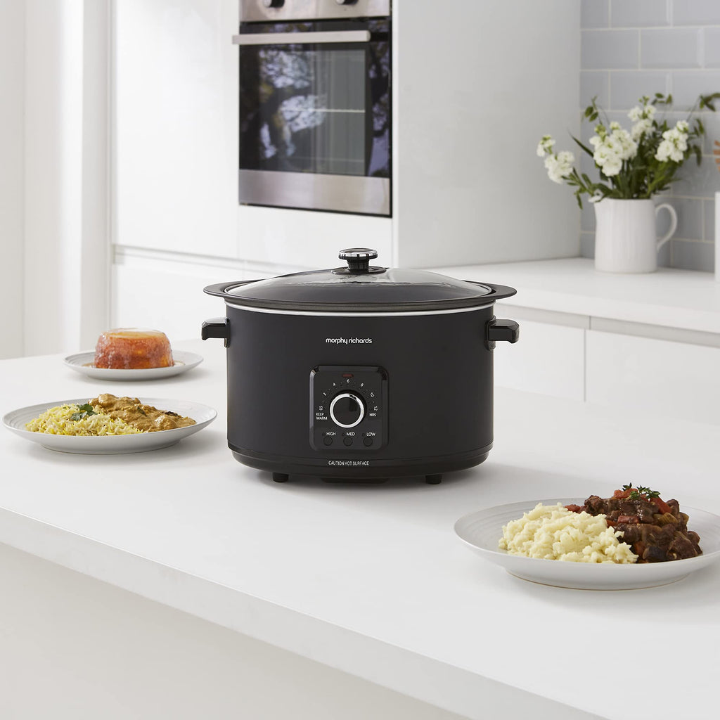 Morphy Richards 6.5L Easy Time Slow Cooker – Hob Proof & Matte Black