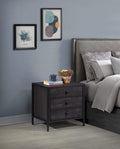 Zahra Bedside Table – 3 Drawer Modern Nightstand in Black
