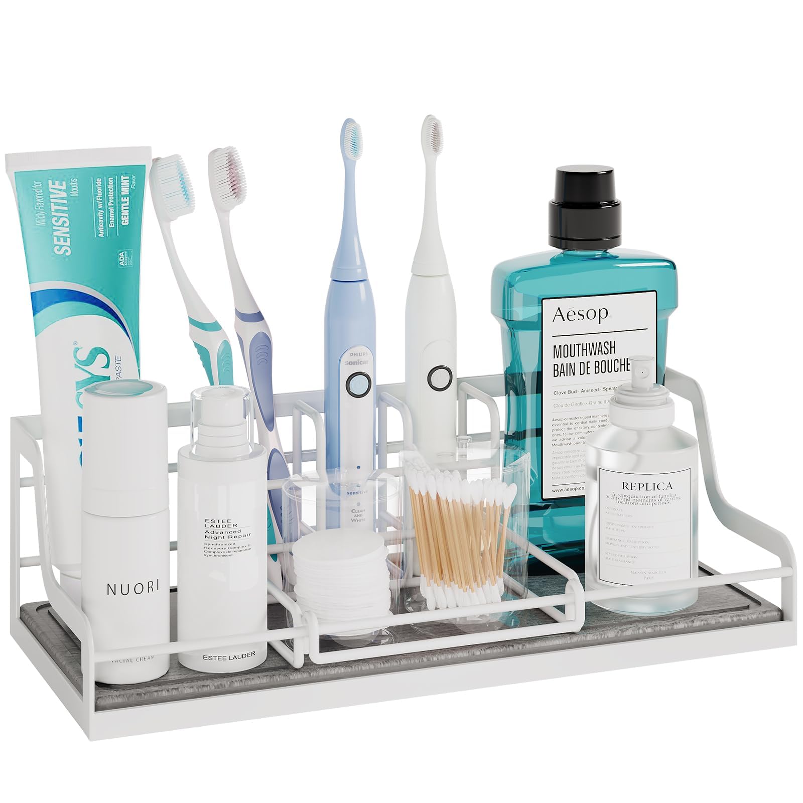THYGIFTREE Toothbrush Holder | 6-Slot Diatomite Bathroom Organizer